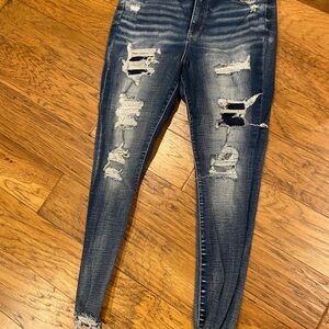 BKE Women's Skinny Jeans - Distressed Blue